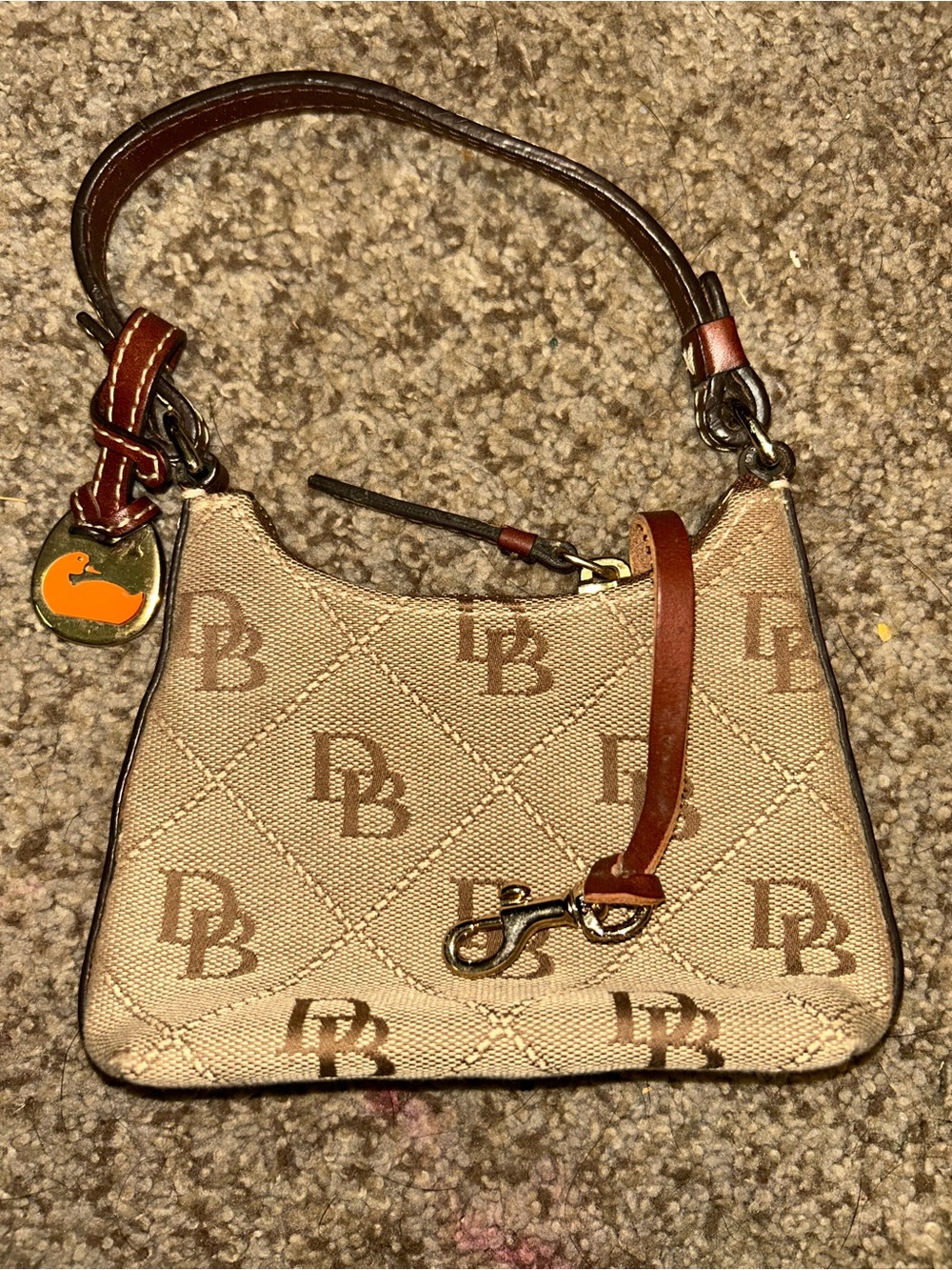 Dooney & Bourke Beige/Tan Signature Mini Shoulder Bag